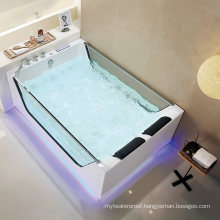 Independent Install with Tempered Glass Sides Massage Tub Hotel Home